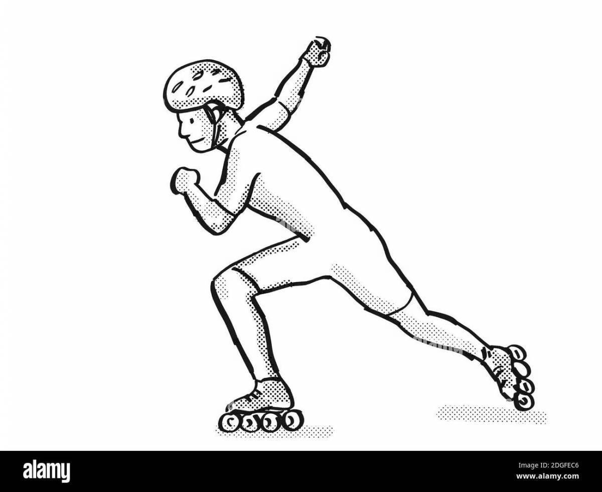 Colorful skaters coloring page for kids