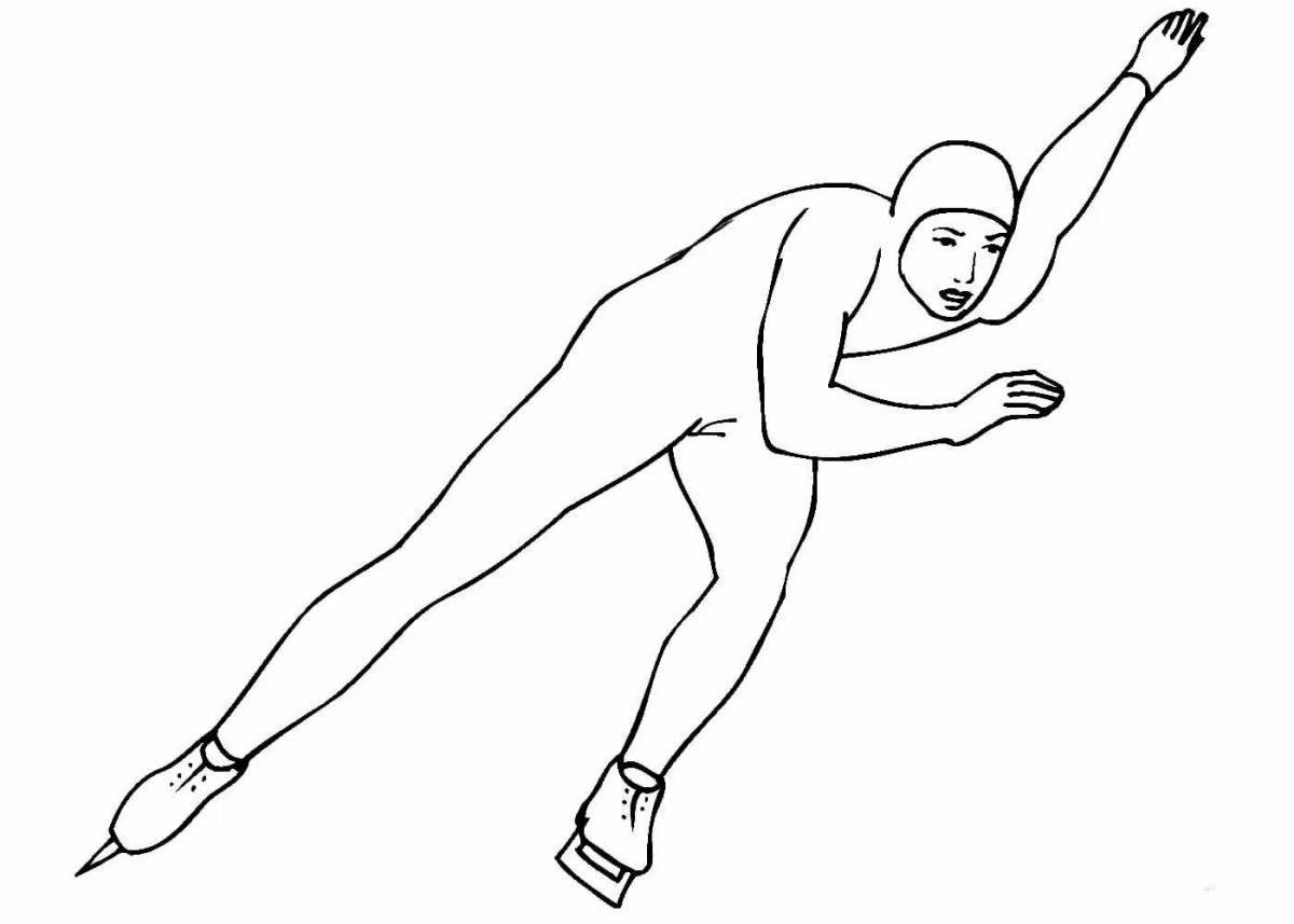 Animated skaters coloring page for kids