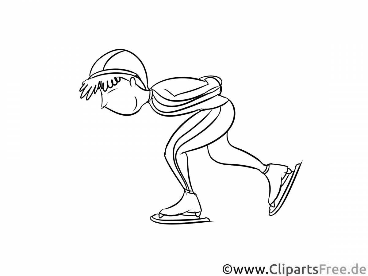 Fun coloring page of skaters for kids