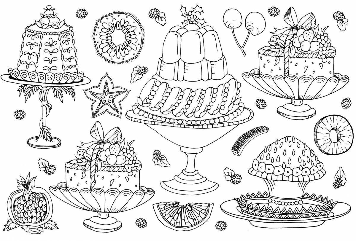 Coloring page joyful holiday table