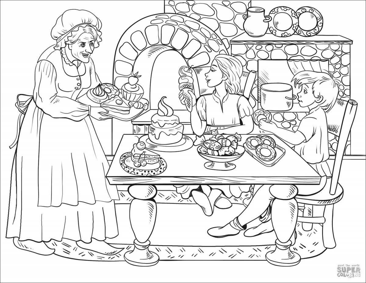 Adorable holiday table coloring page