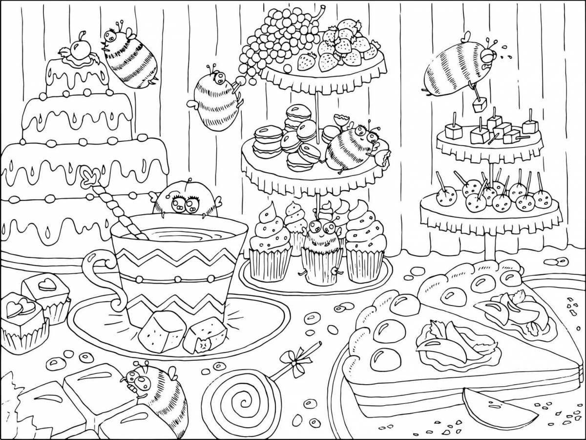 Fabulous holiday table coloring page