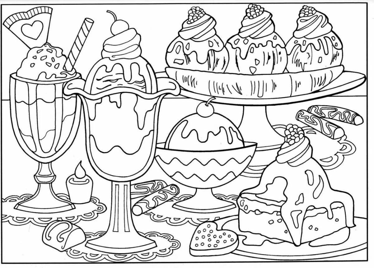 Playful holiday table coloring page