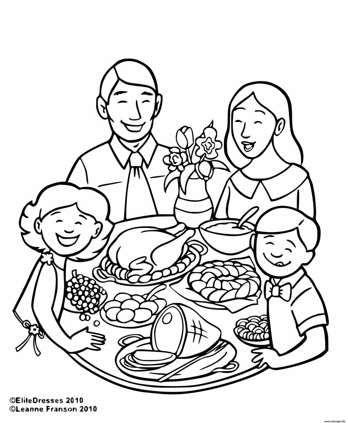 Coloring page gorgeous festive table