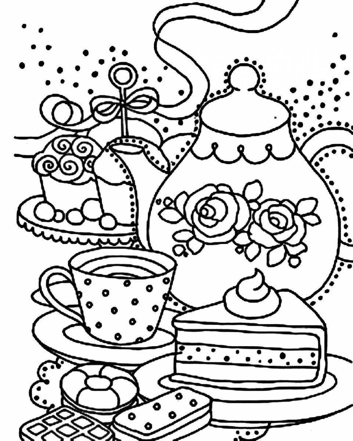 Fancy holiday table coloring page