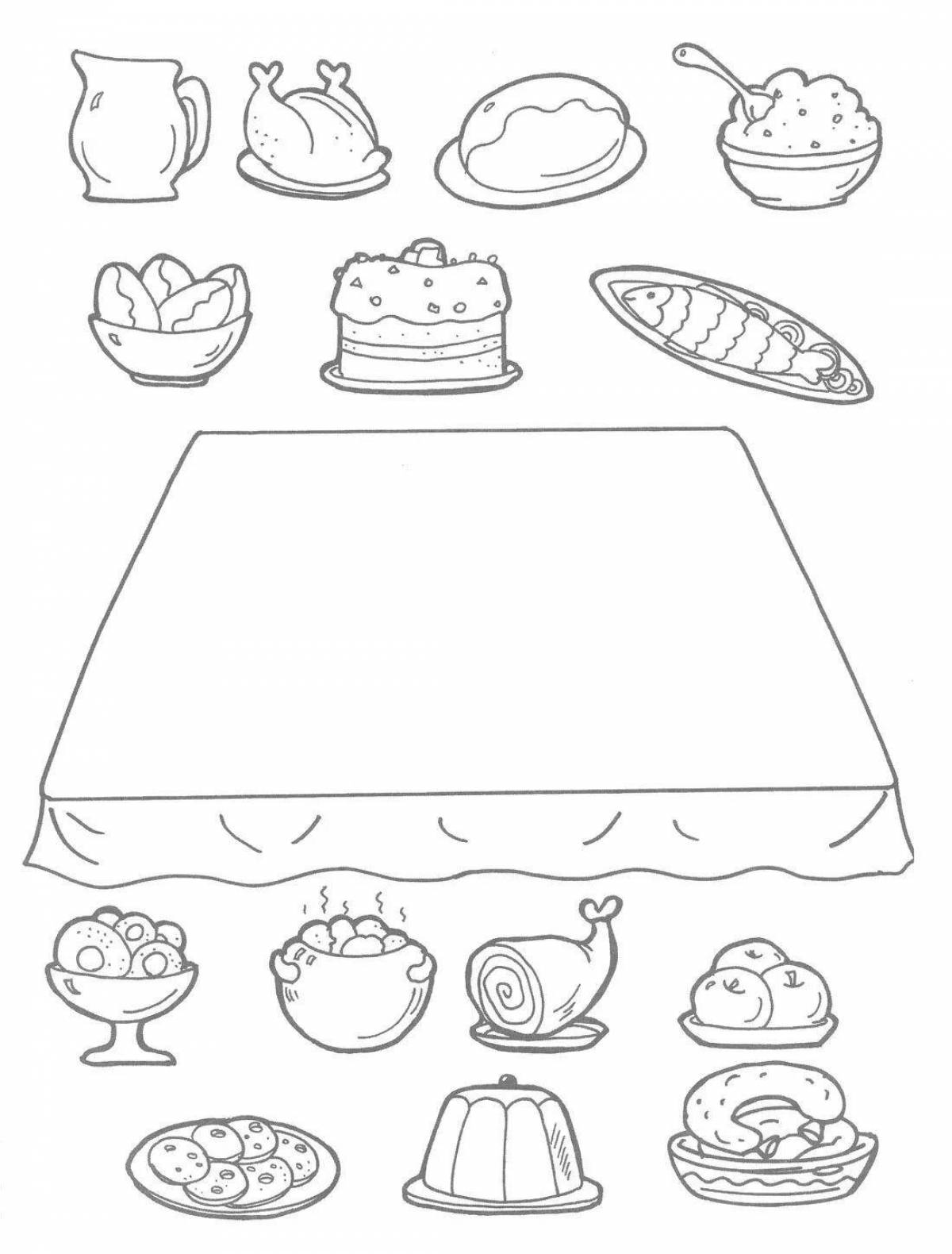 Festive table coloring book for kids