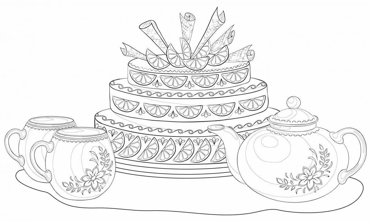 Festive table coloring for beginners