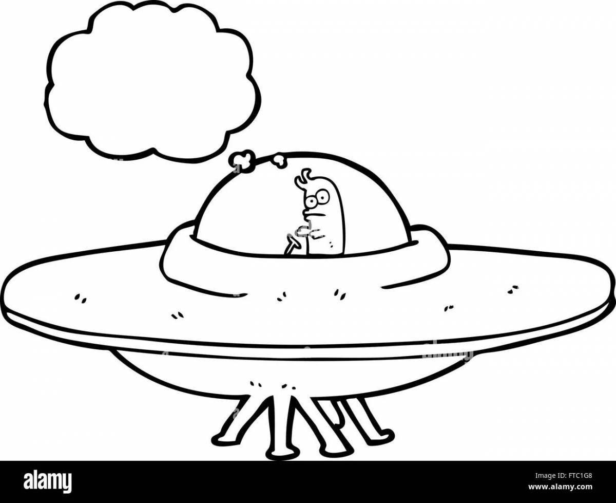 Creative flying saucer coloring book for kids