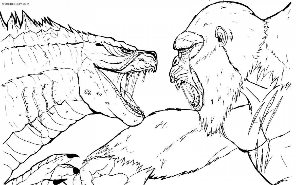 Radiant coloring page king kong skull island