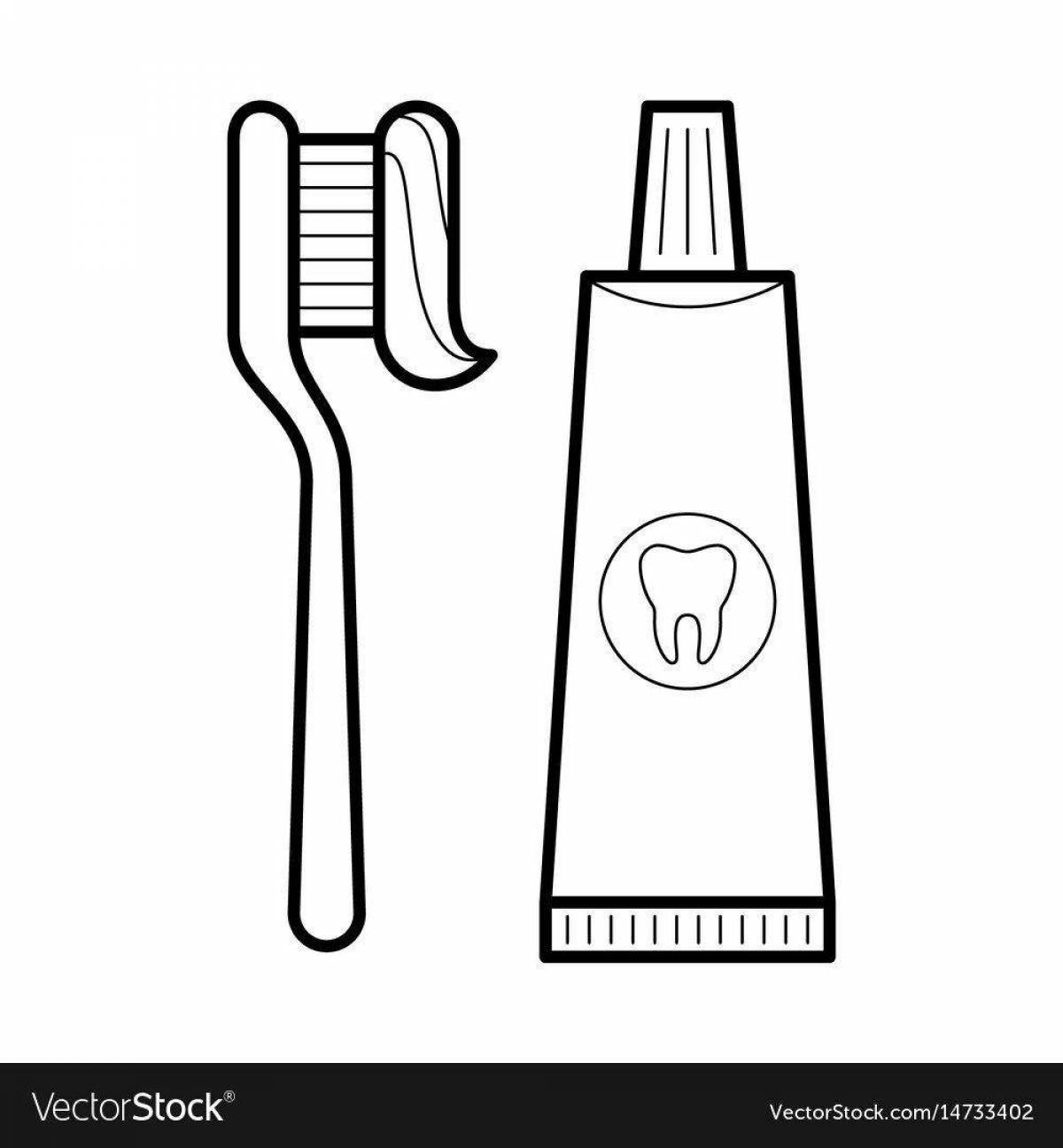 Sparkling coloring page toothpaste for babies