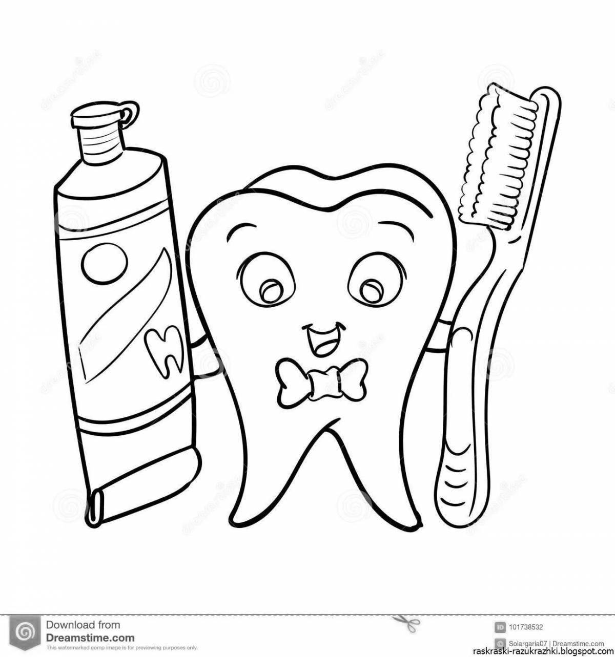 Radiant coloring page toothpaste for babies