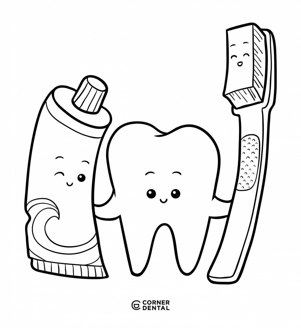 Colorific coloring page toothpaste for children
