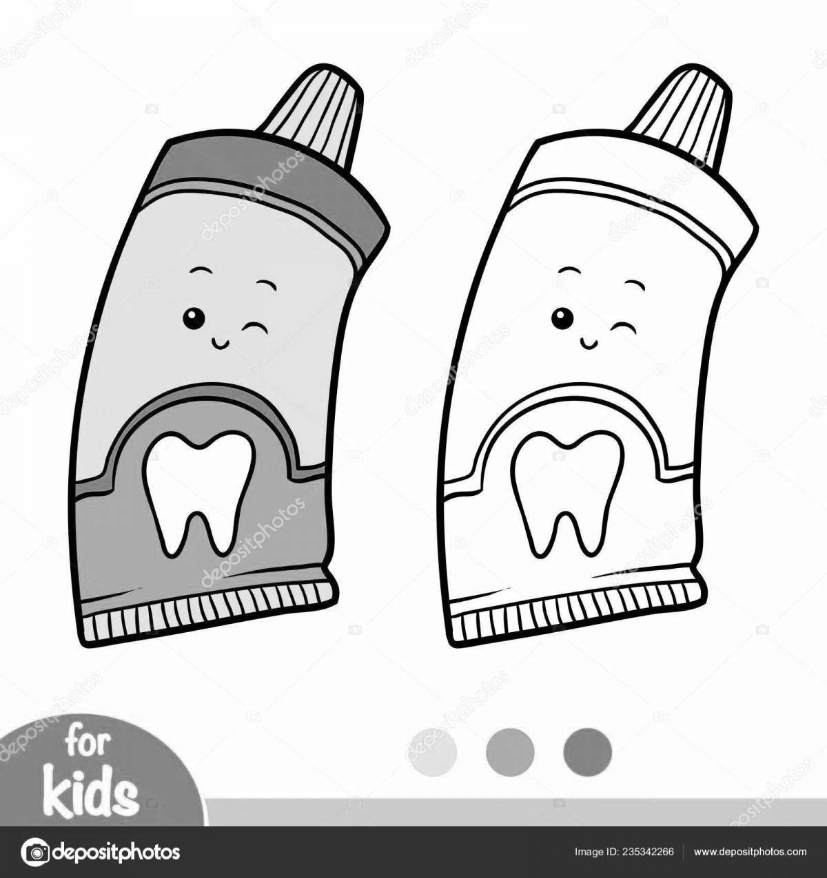 Зубная паста vivified coloring page для малышей
