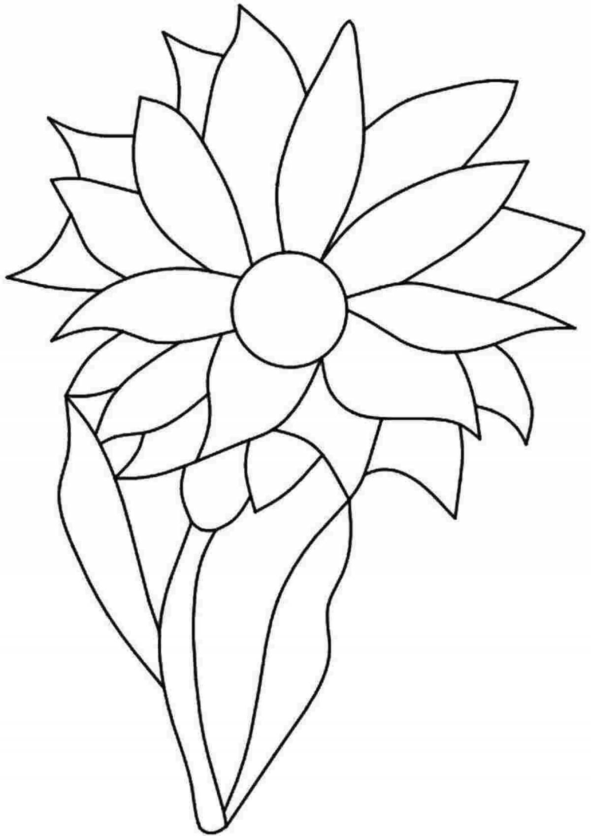 Glittering stone flower coloring book for kids