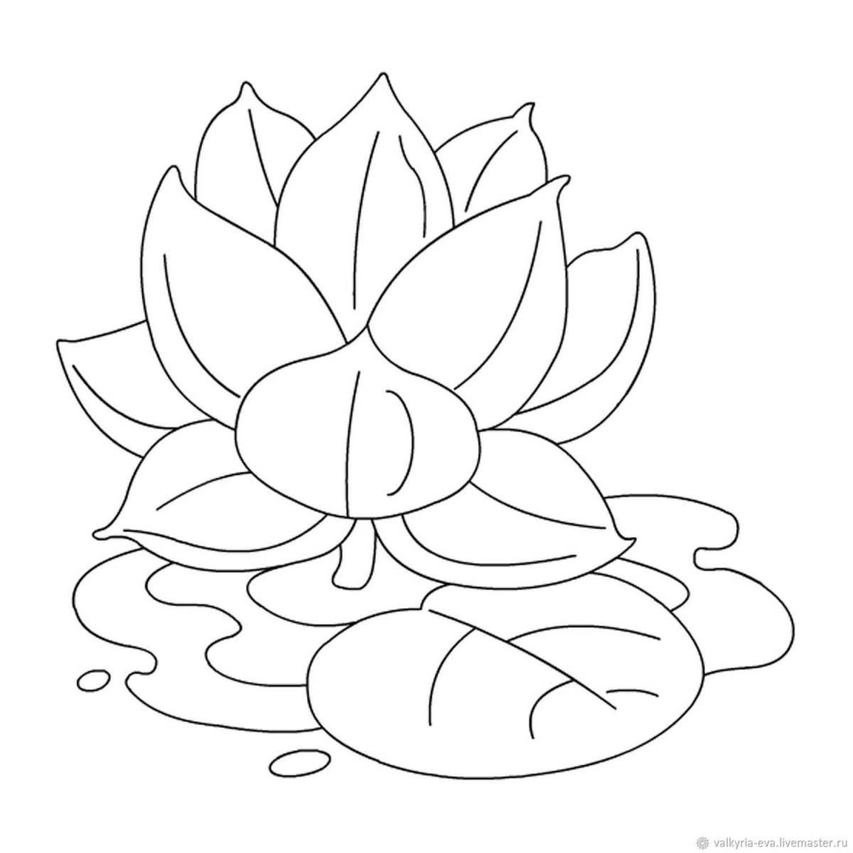 Beautiful stone flower coloring book for kids