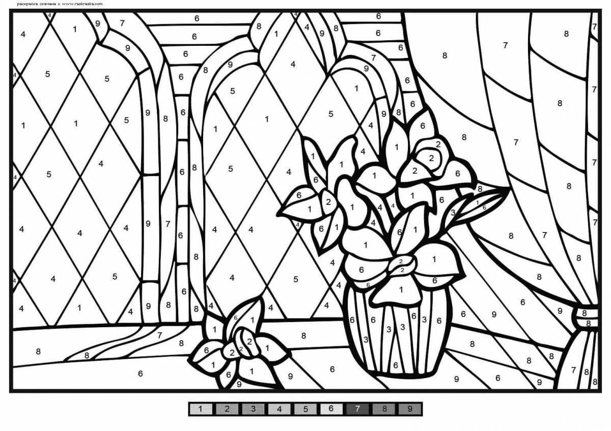 Amazing stone flower coloring page for kids