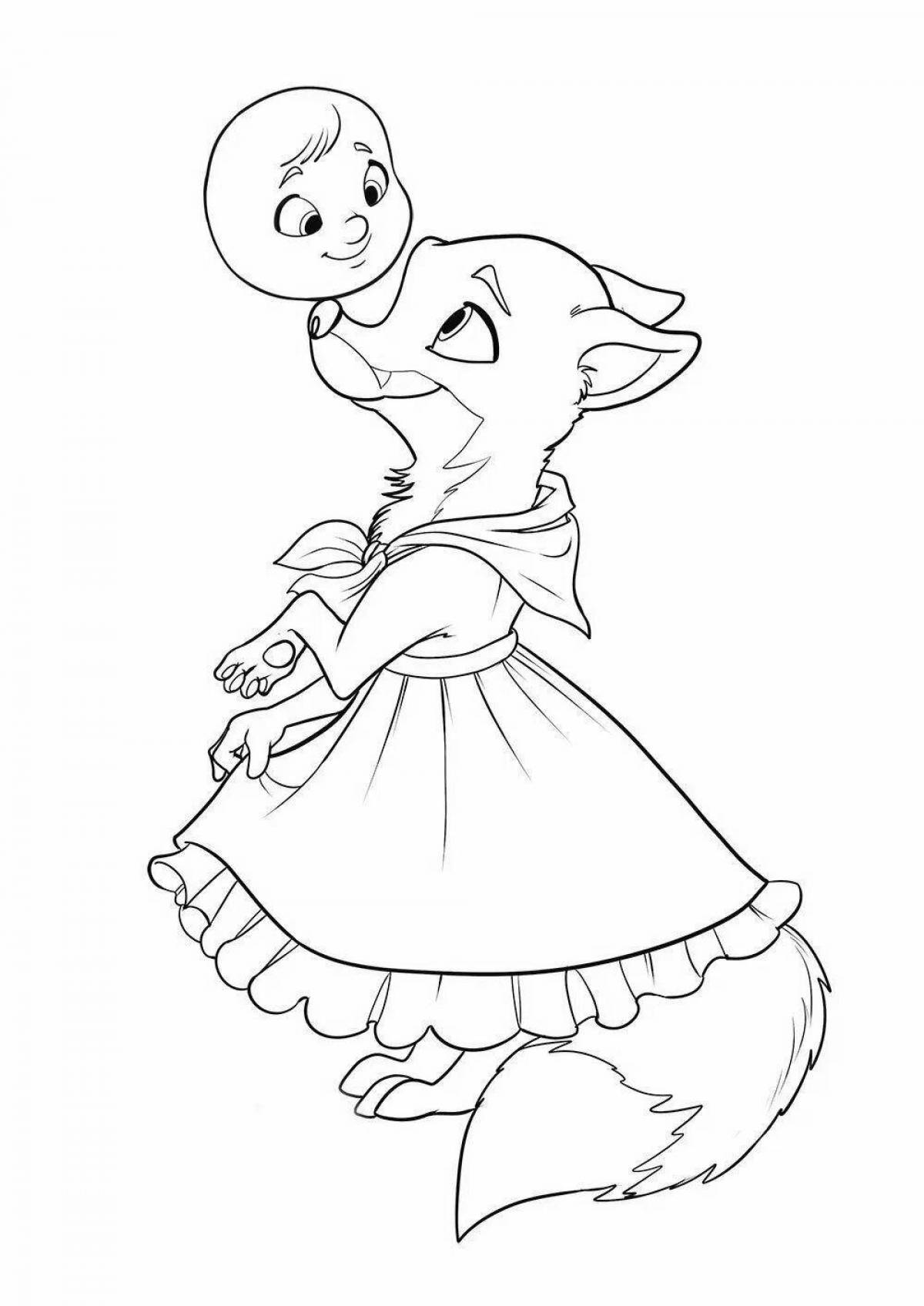 Radiant meeting of the fox and the kolobok