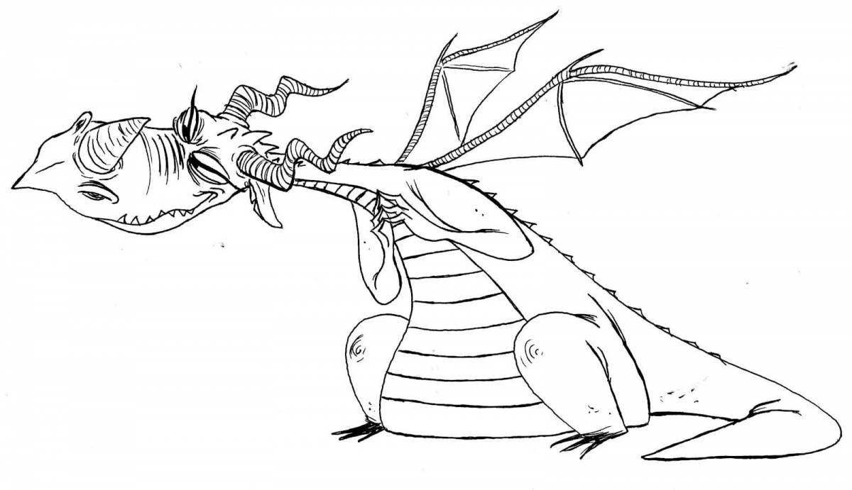Scary coloring pages of dragons and riders of boobies