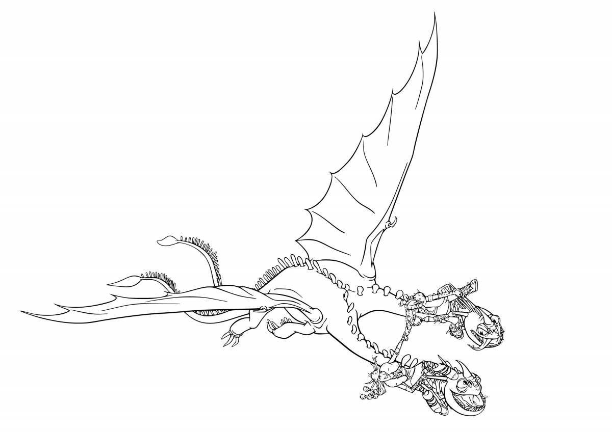 Amazing coloring pages of dragons and riders of boobies