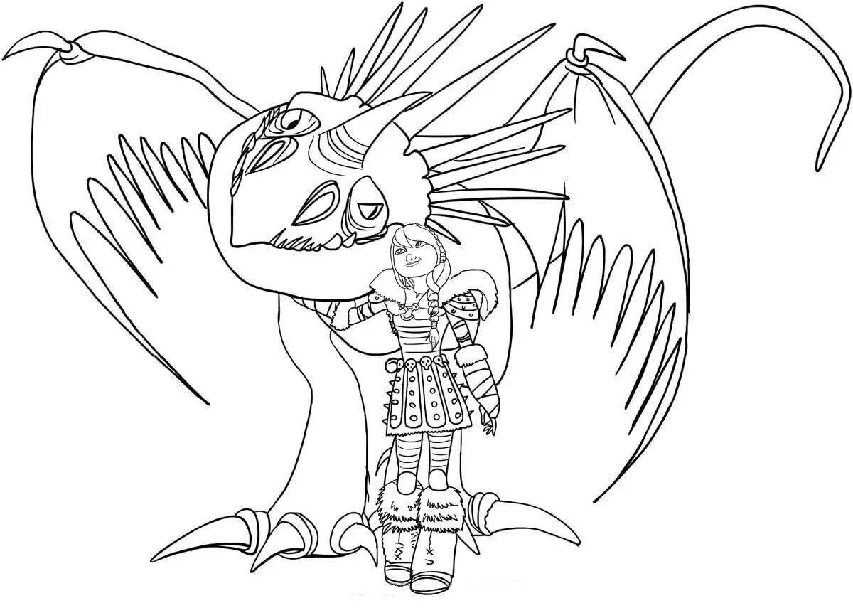 Dazzling coloring pages of dragons and riders of boobies