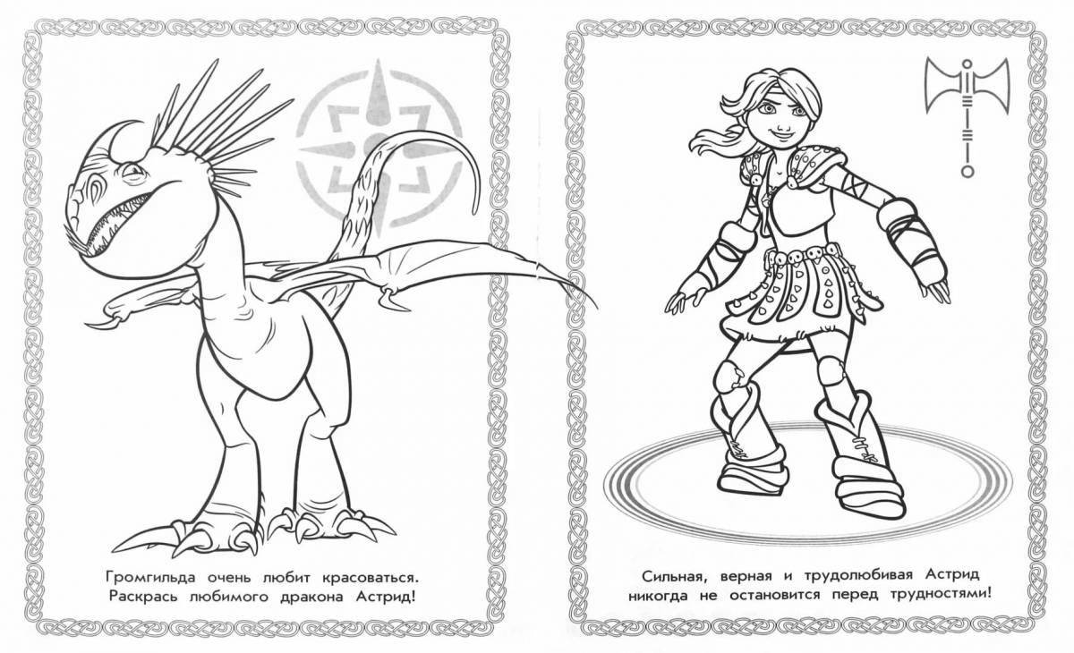 Deluxe coloring dragons and riders of boobies