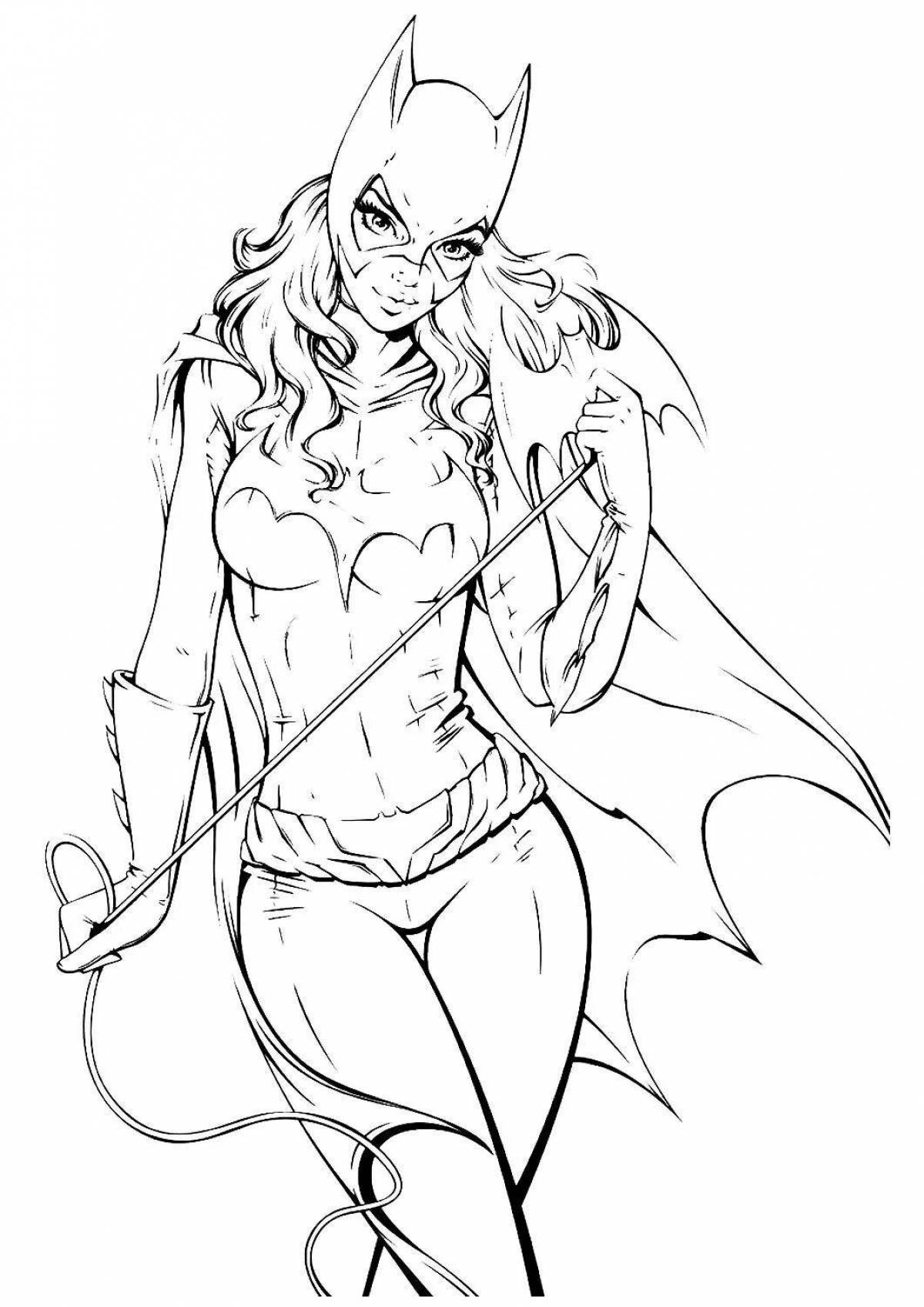 Photo Coloring book brave batman and catwoman