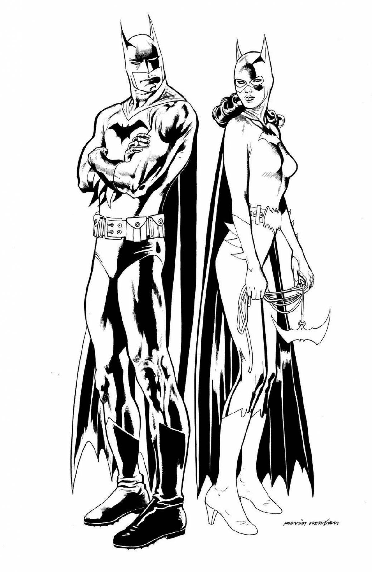 Coloring page nice batman and catwoman