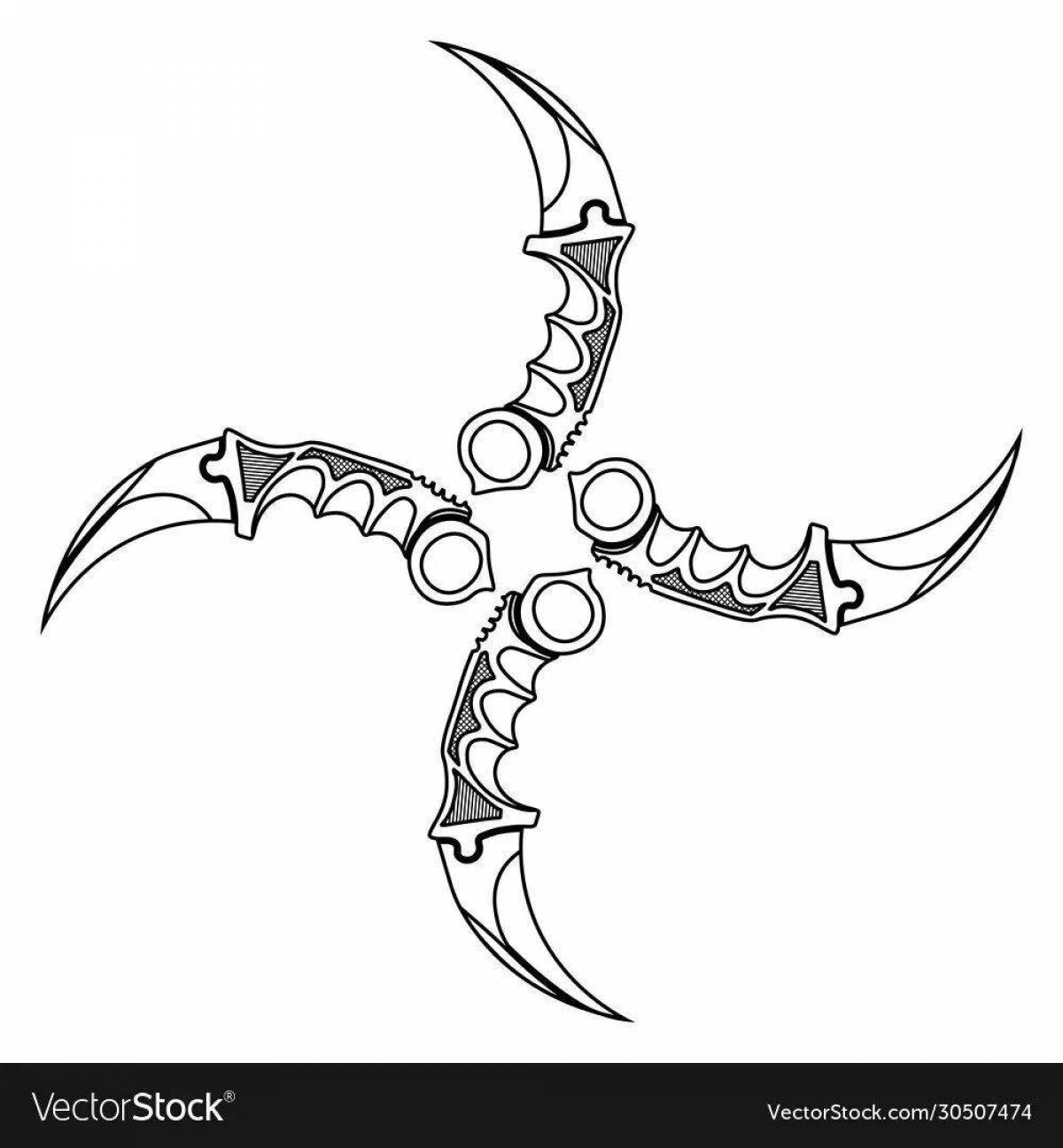 Bold stand knife coloring page