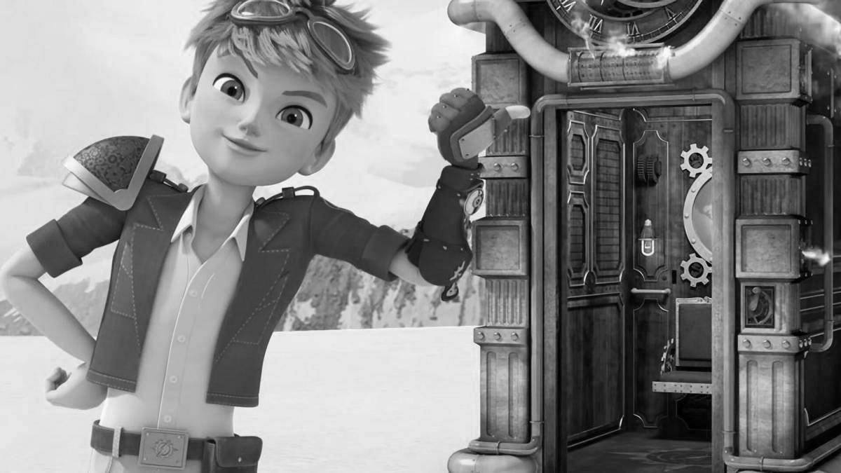 Adorable Time Traveler's Hatch Coloring Page