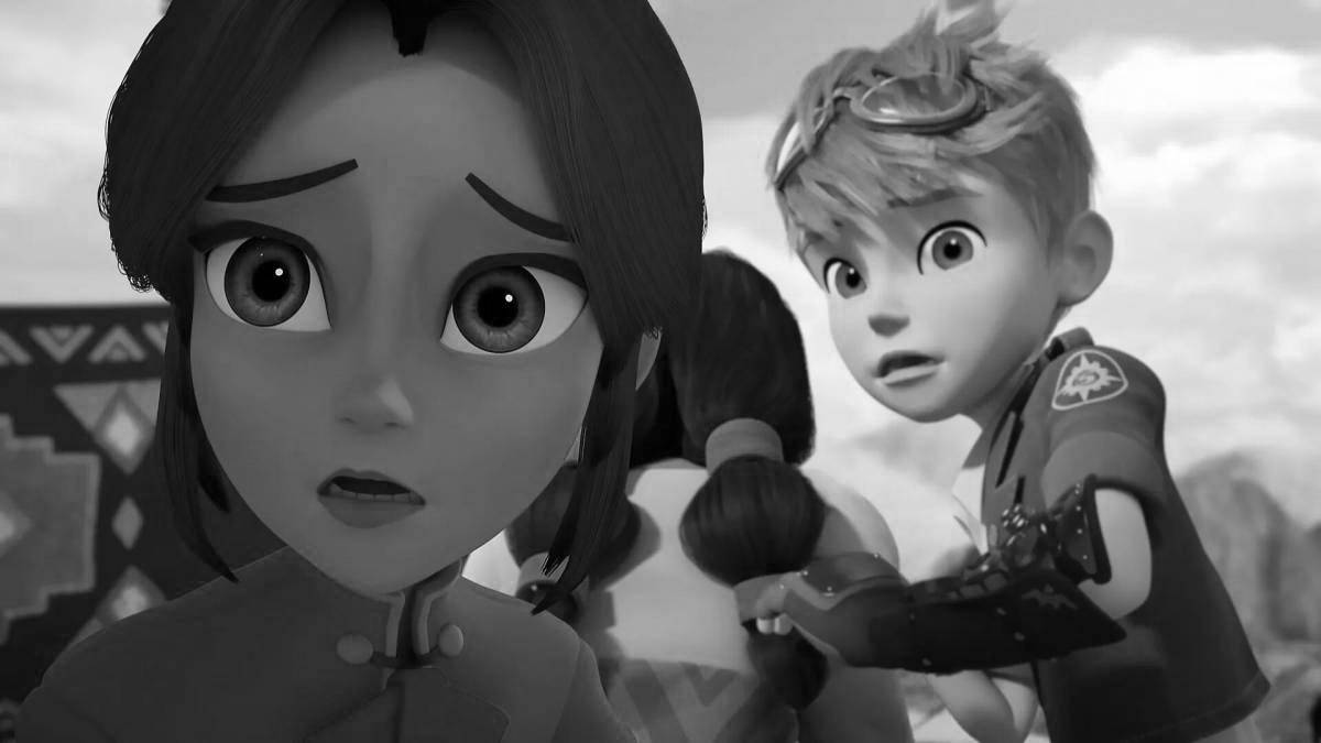 Coloring book bright time traveler