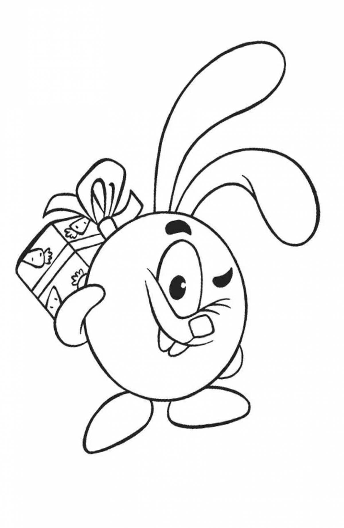 Coloring pages smeshariki happy birthday obsessed with flowers