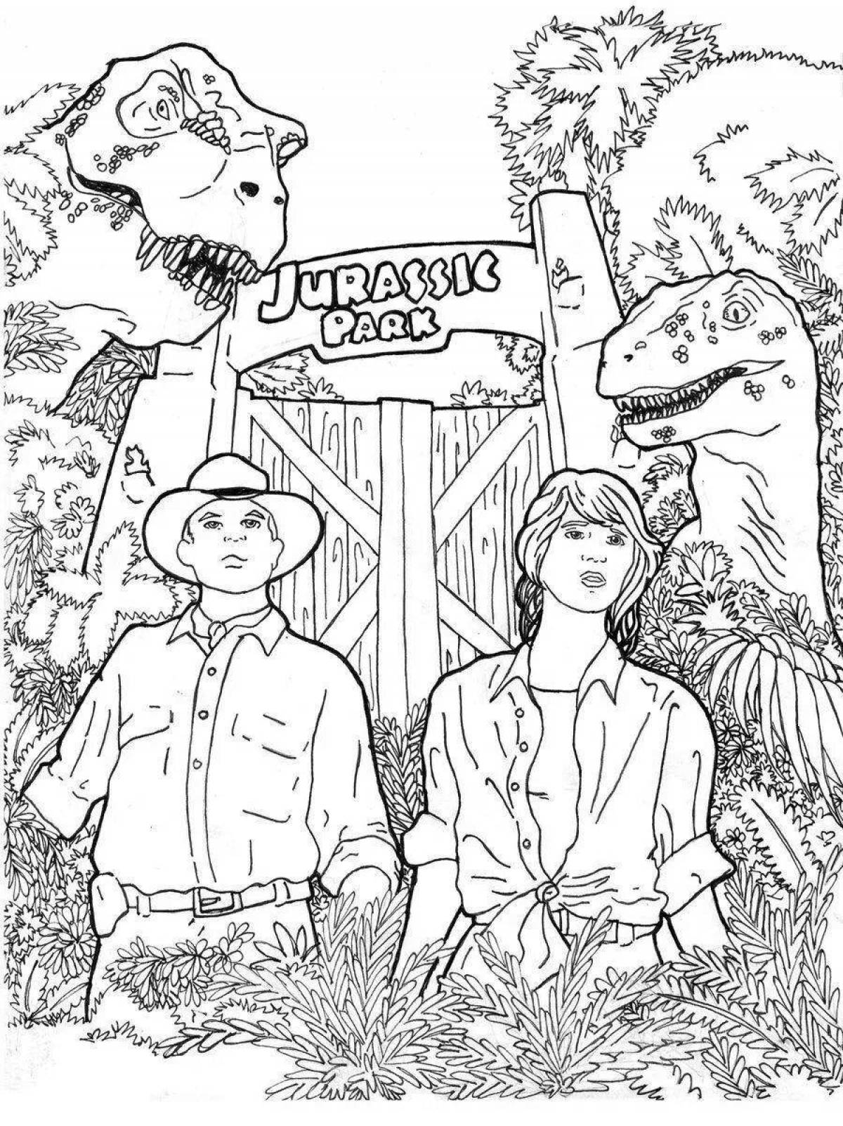 Exotic jurassic world coloring book
