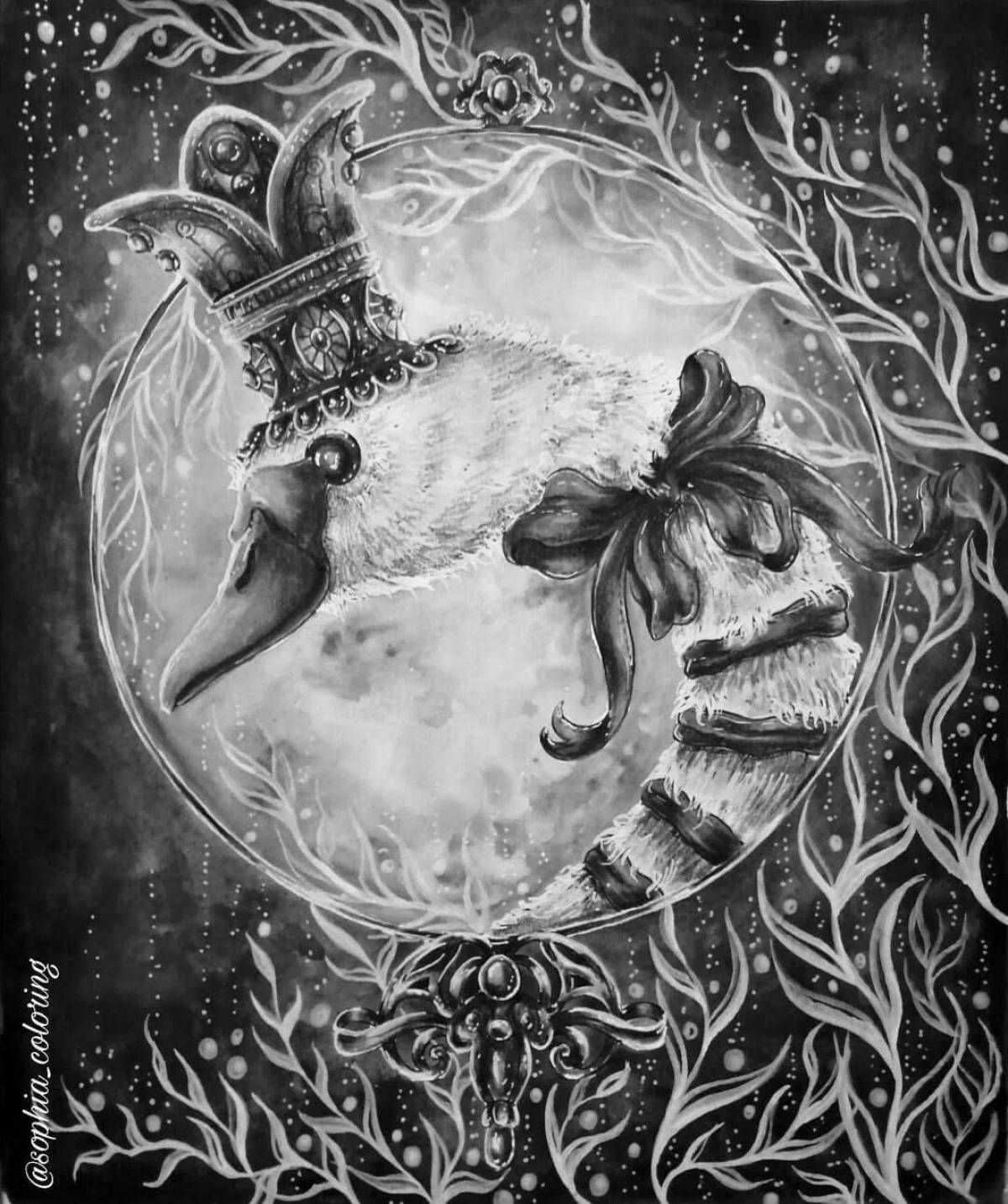 Charming coloring midnight masquerade finished work