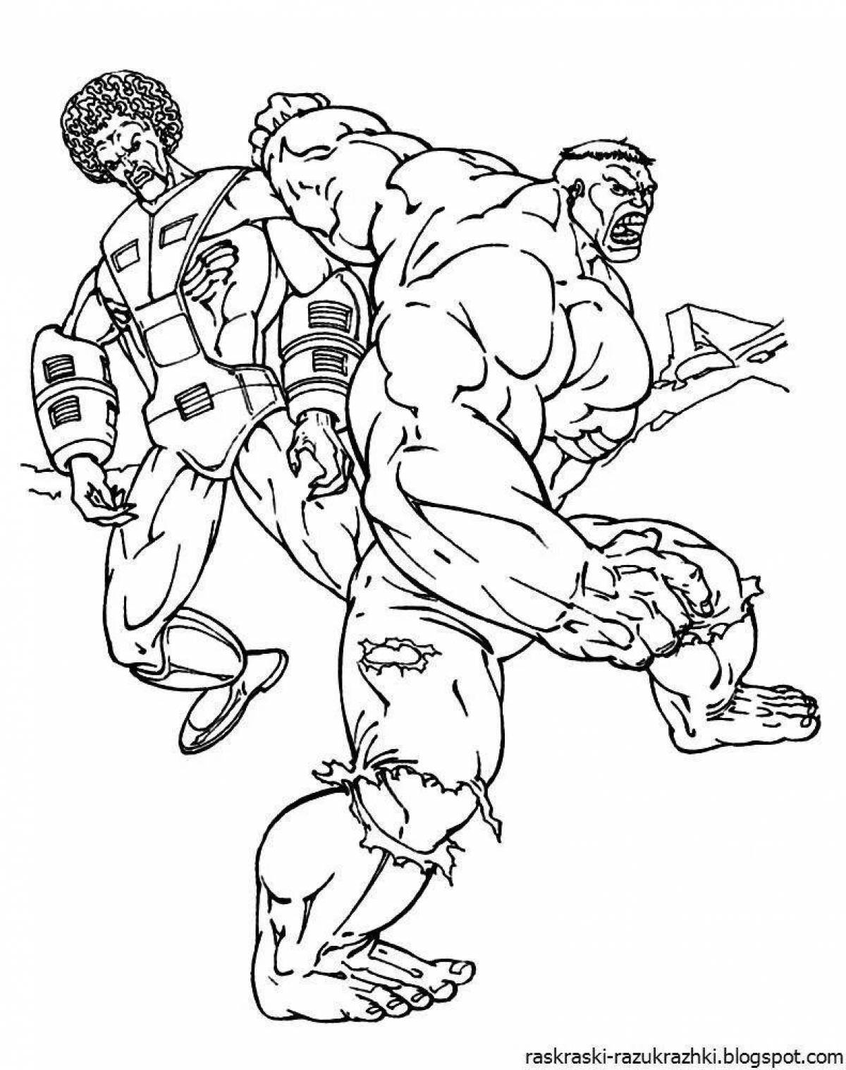 Spiderman with Hulk coloring page