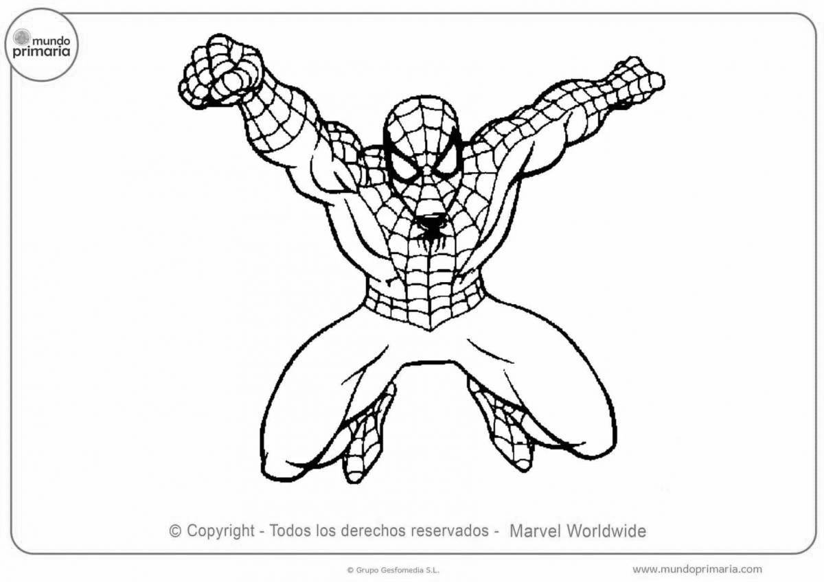Spiderman and Hulk playful coloring page
