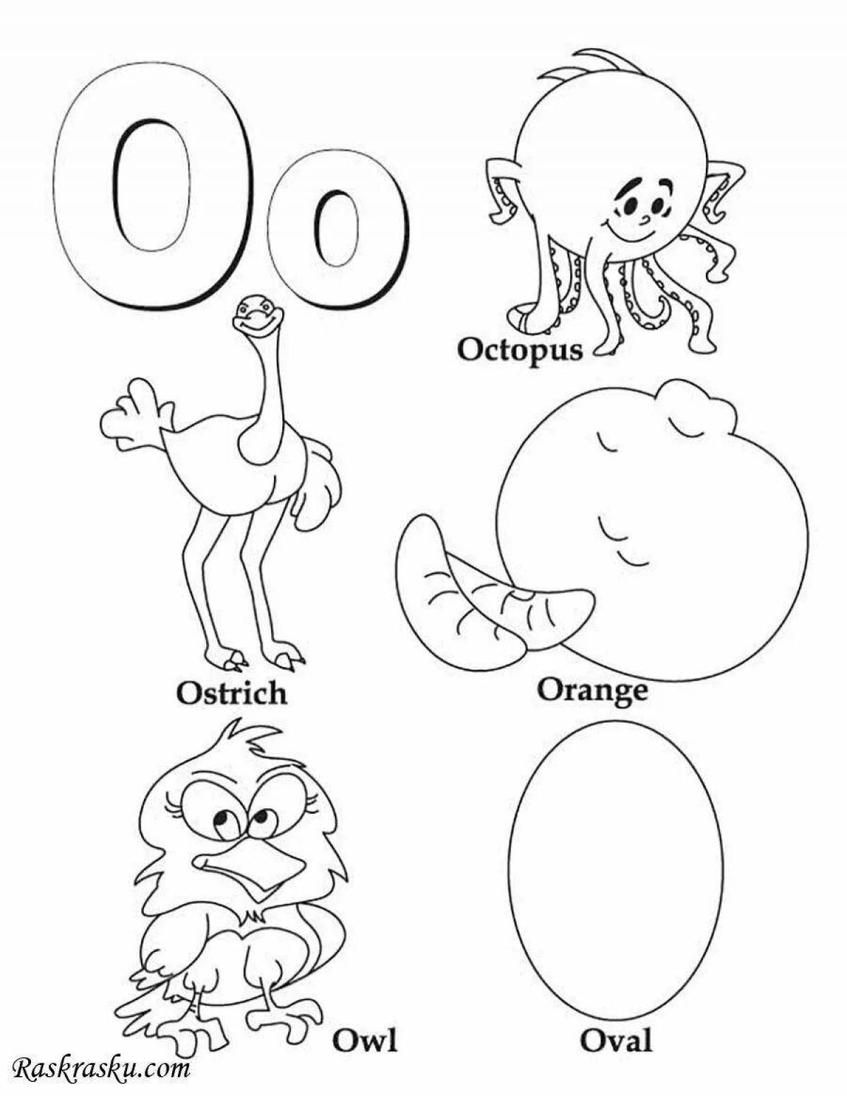 Photo A fun coloring book for kids with English letters