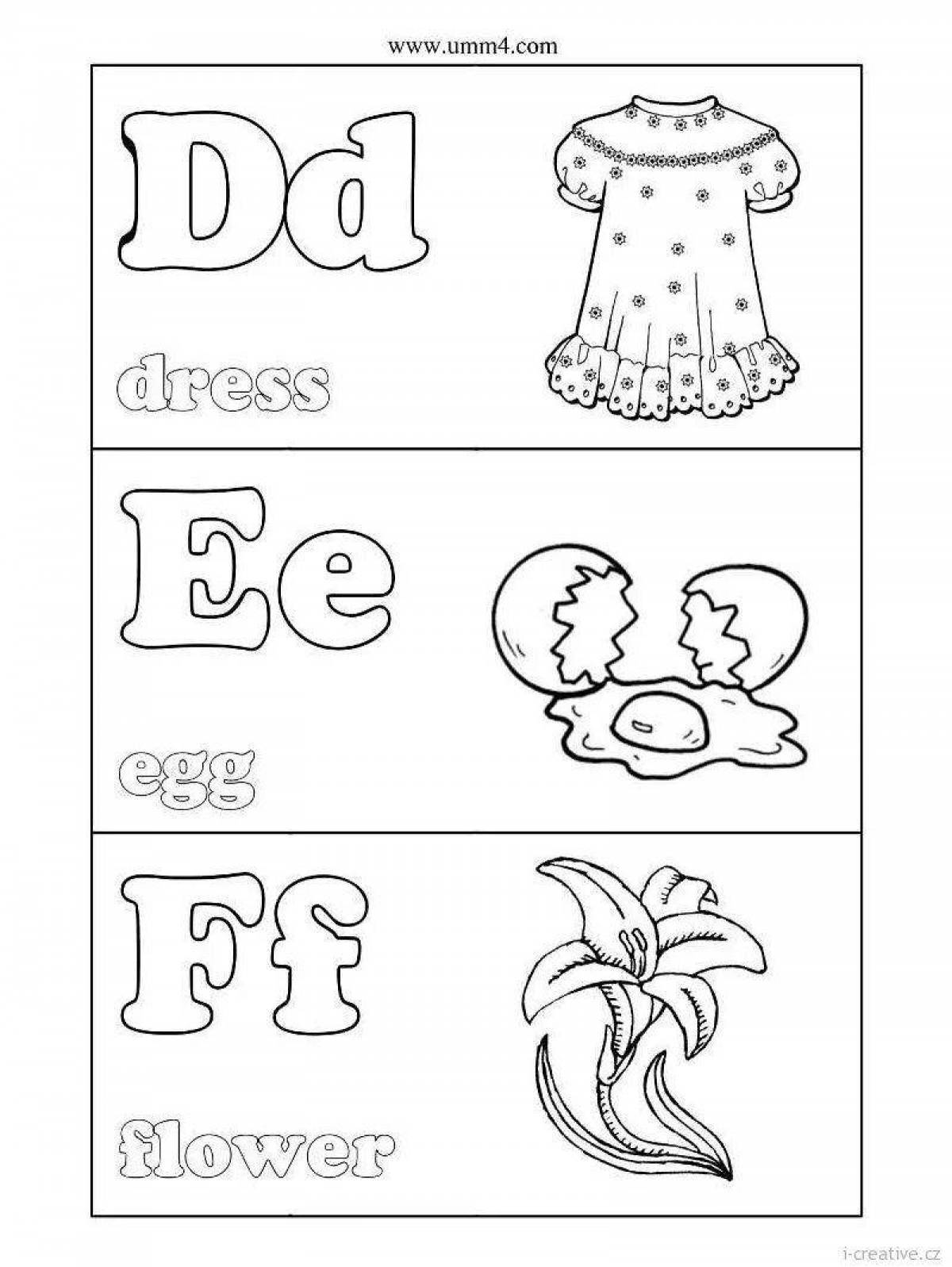 Photo Joyful english letter coloring book for kids