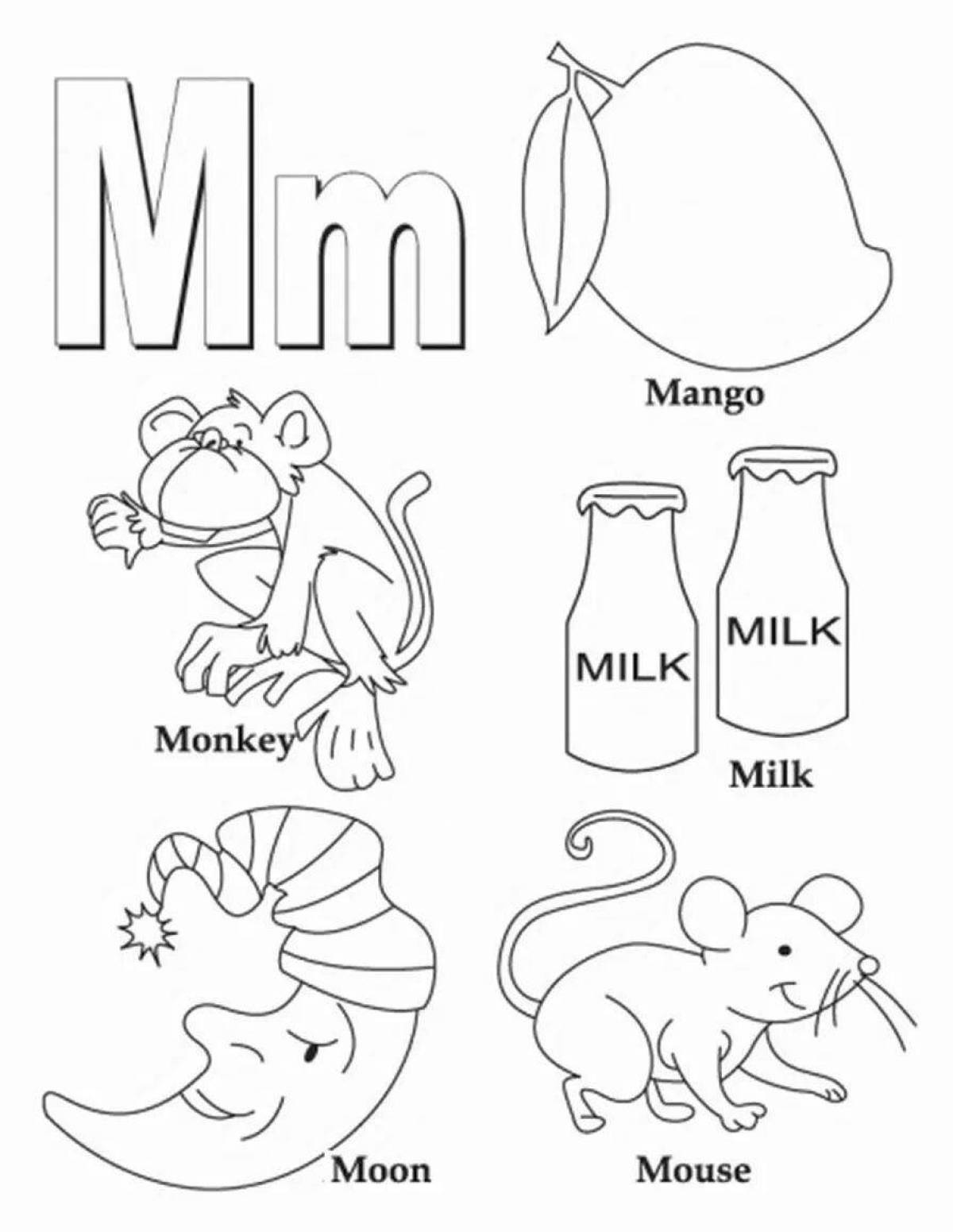Photo Colourful english letters coloring page for juniors