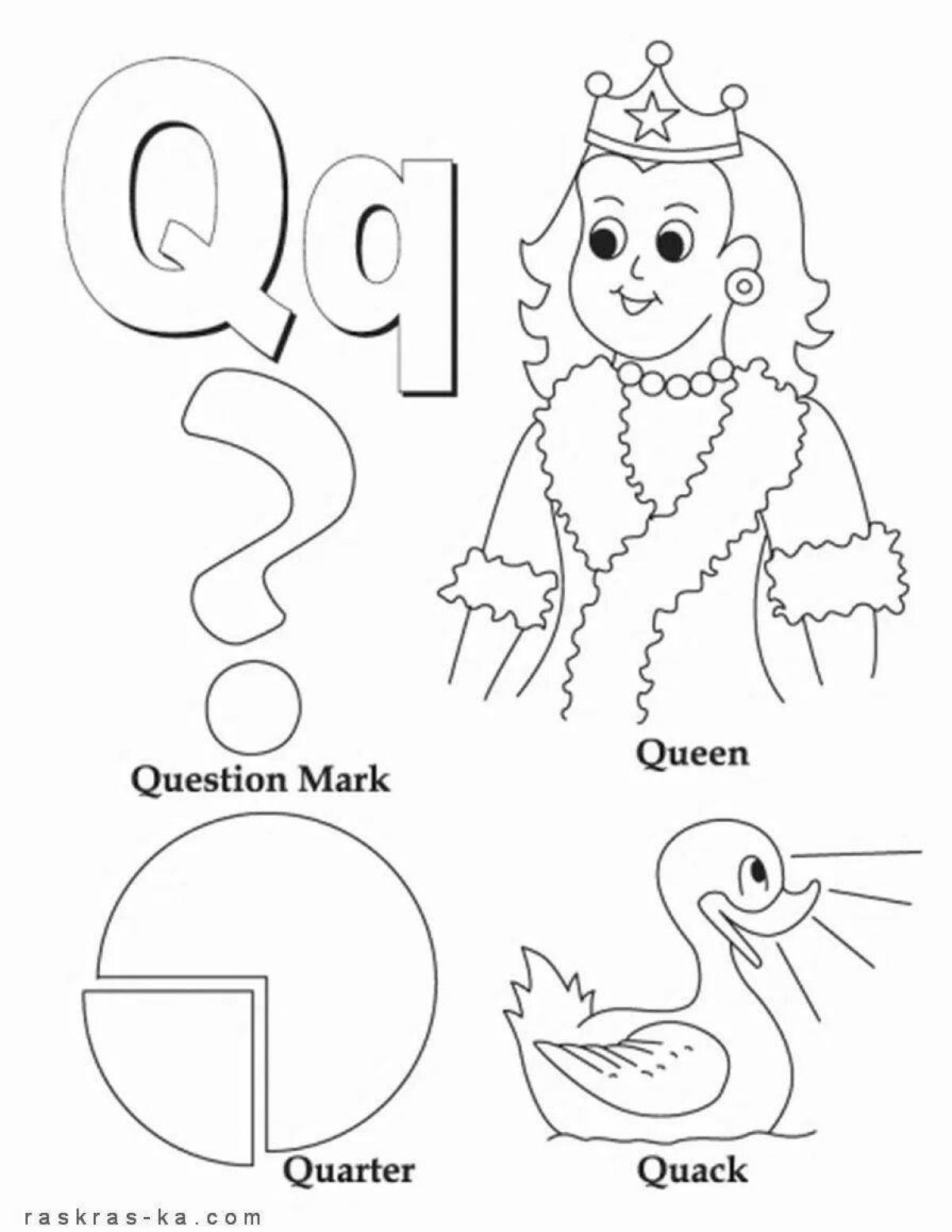 Красочные английские буквы раскраски для маленьких детей