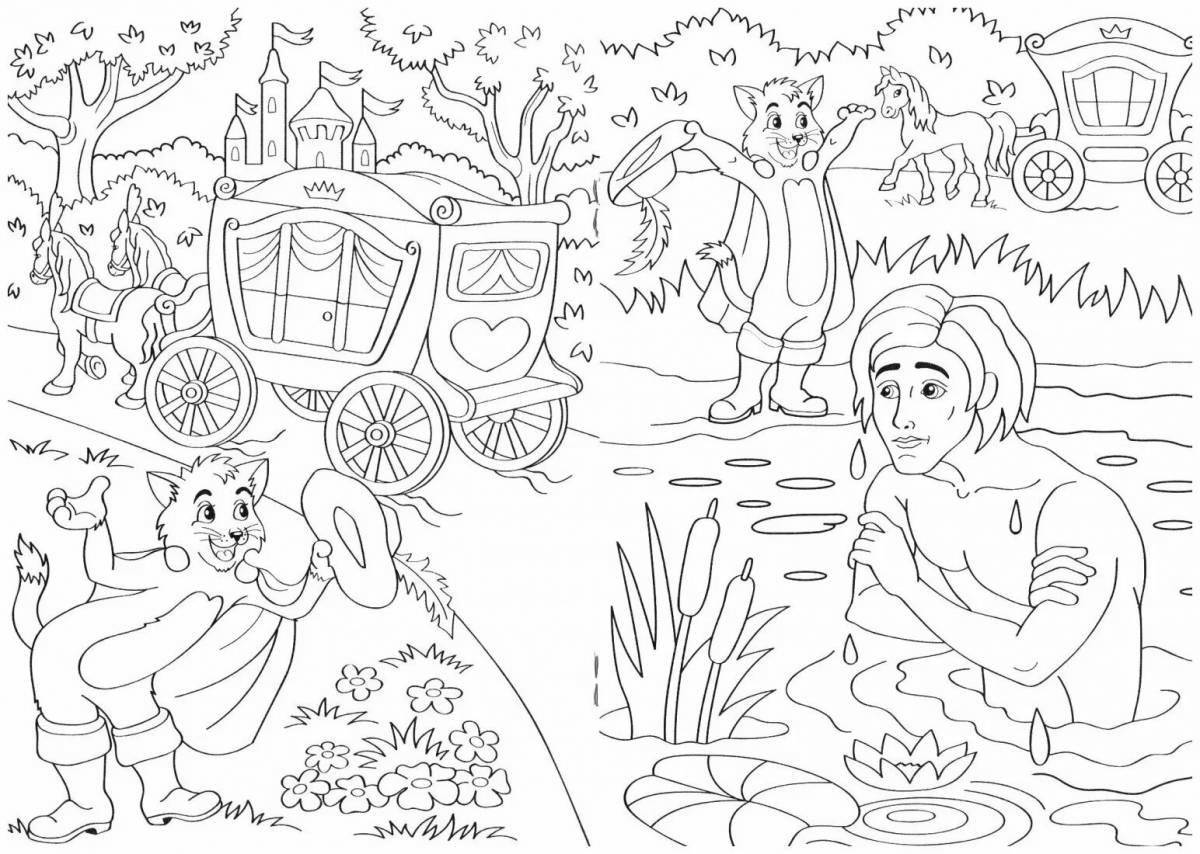 Photo Delightful coloring pussy in boots fairy tale