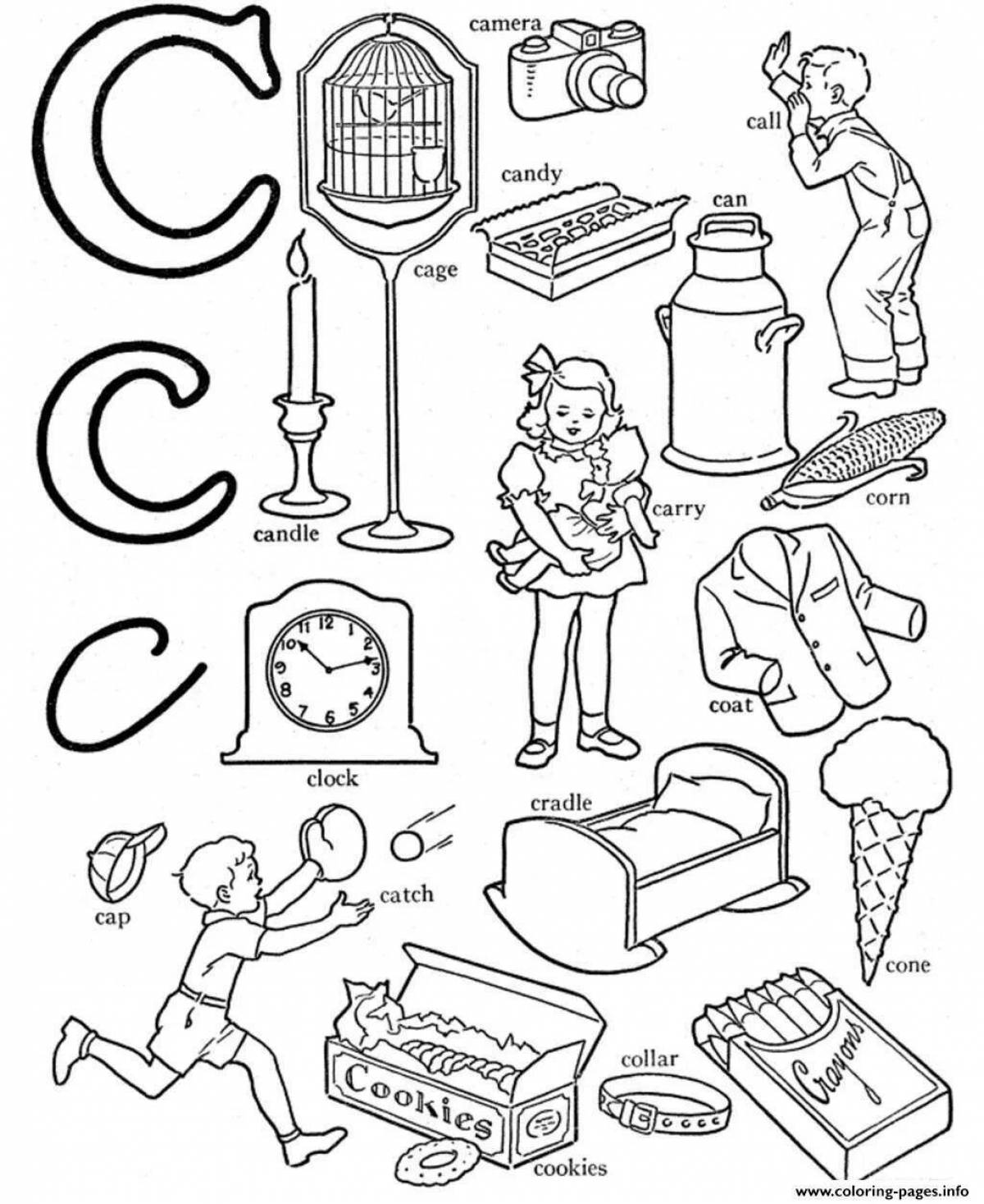 Colorful coloring pages in English for grade 4