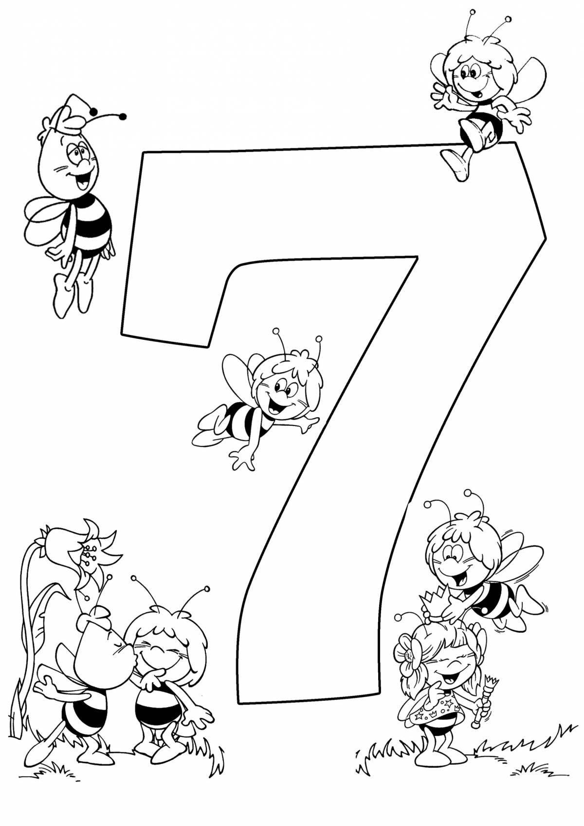 Coloring number 7 for preschoolers