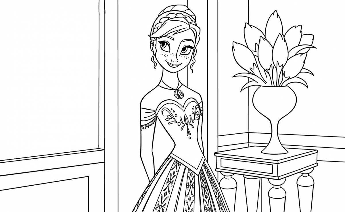 Princess elsa glitter coloring book for girls