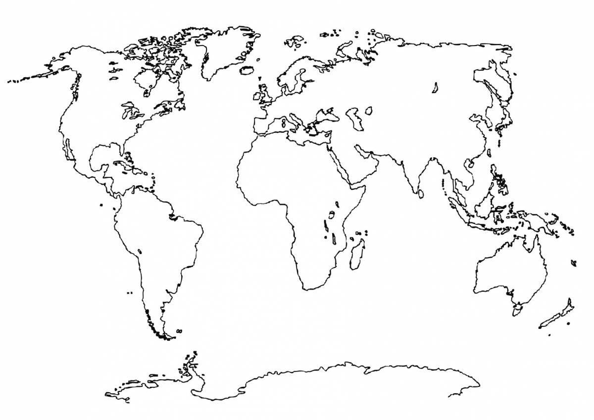 Colorful map of the world with borders