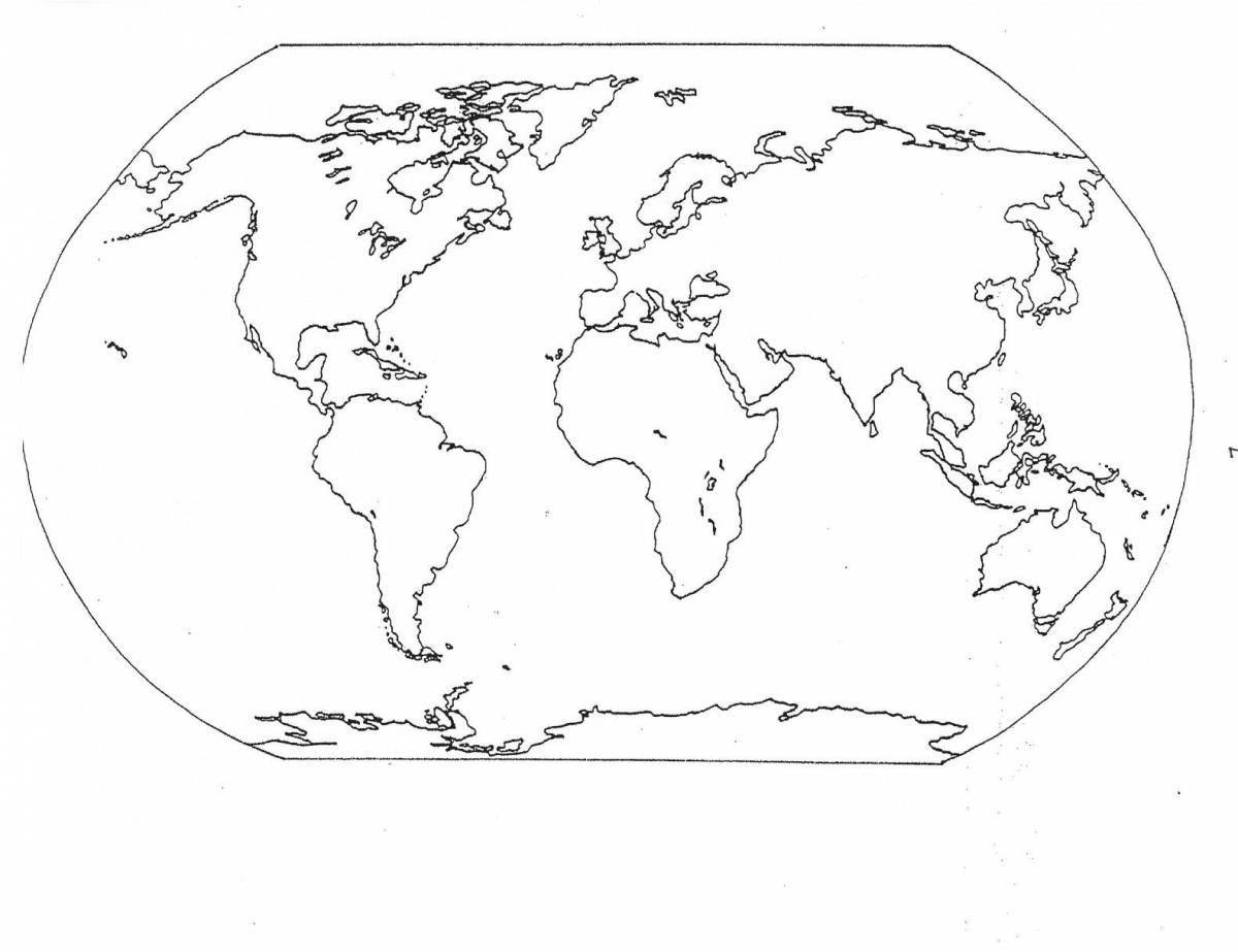Увлекательная карта мира с границами