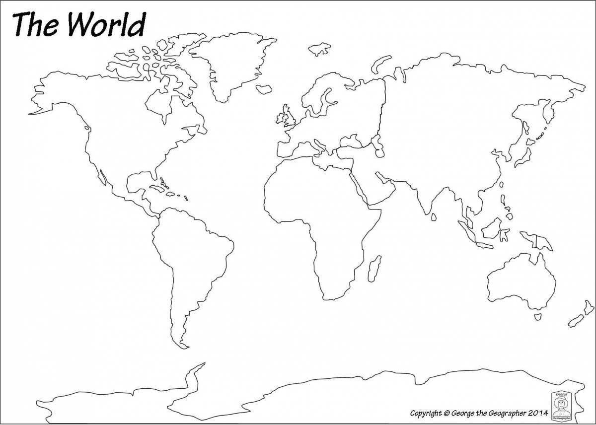 Attractive world map with borders