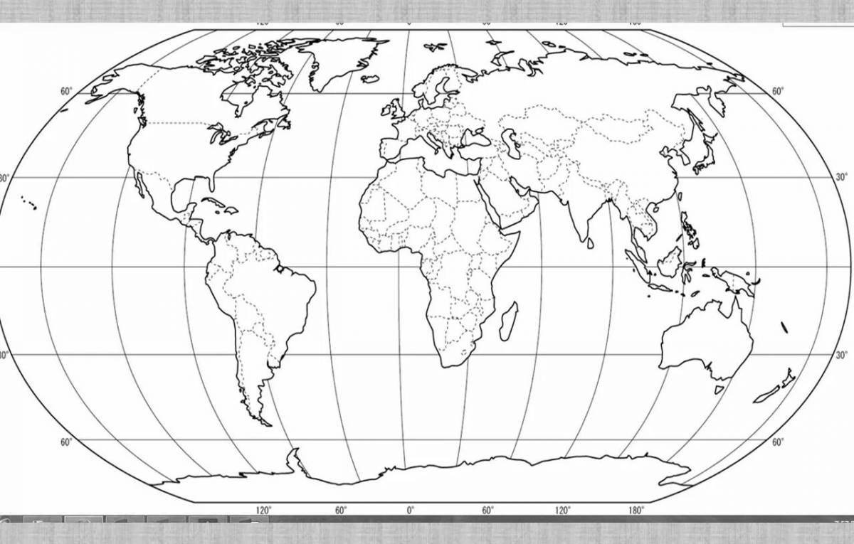 Great map of the world with borders