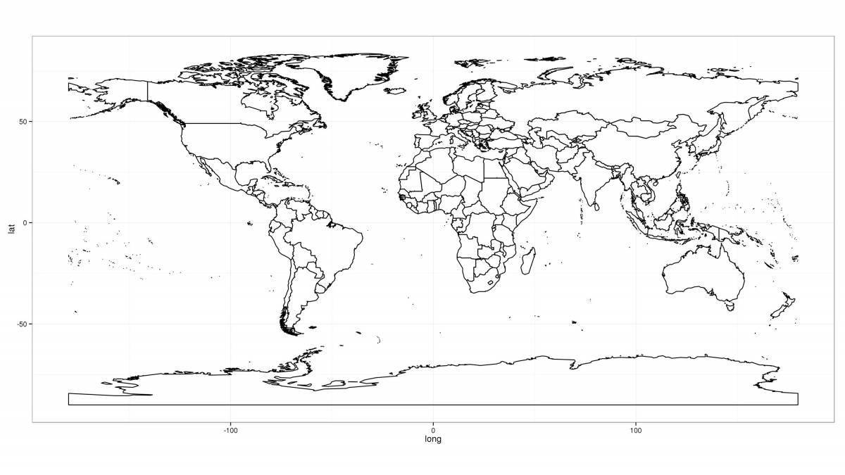 Impressive map of the world with borders