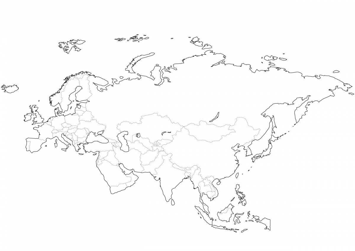 Tempting map of the world with borders