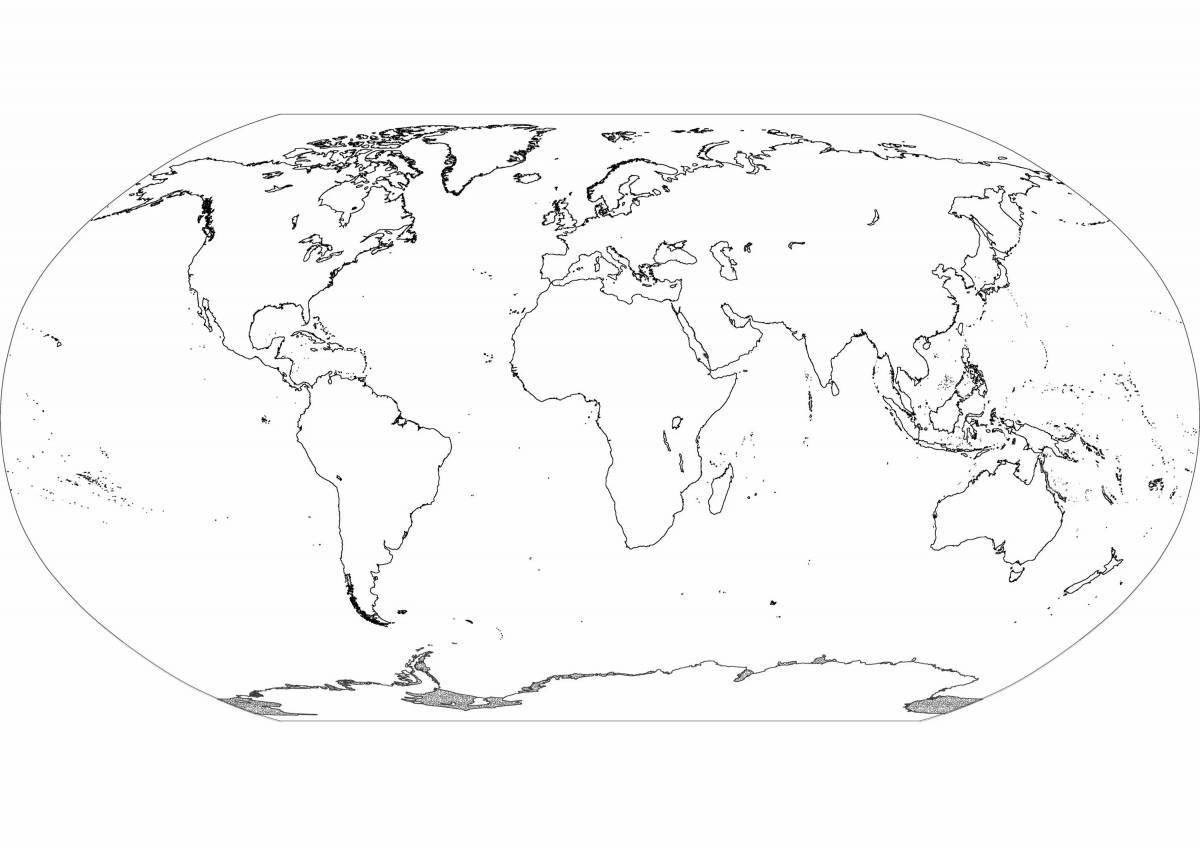Изысканная карта мира с границами